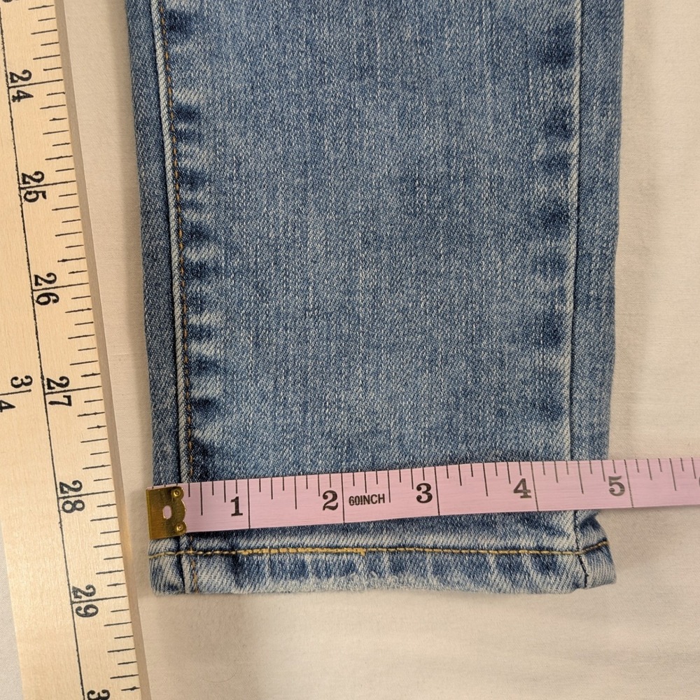 Levis 721 Jeans Women 27 Blue Denim High Rise Skinny Stretch Distressed Chic 90s - Picture 8 of 12